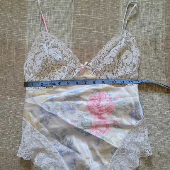 Vintage White Floral Sheer Lace Body Suit